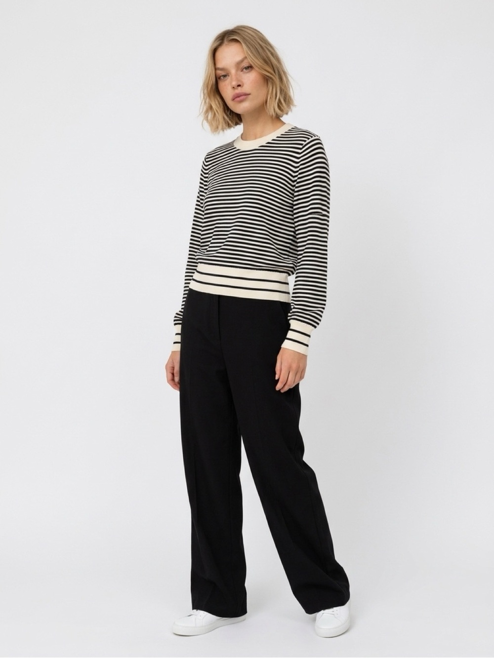 FRAME The Stripe Sweater Cotton & Modal Size M